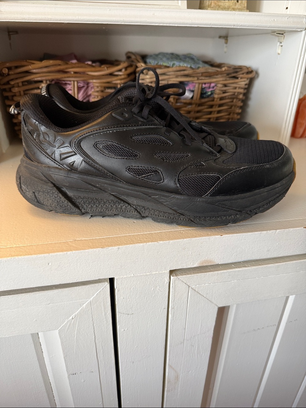 Men's HOKA Black Cushioned Athletic Sneakers